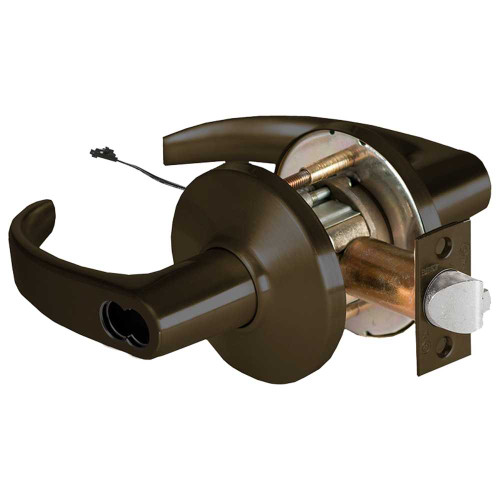 BEST 9KW47DEL14DSTK690RQE Grade 1 Electric Cylindrical Lock Electronically Locked 3-3/4 Backset Fail Safe 24VDC 14D Design Request to Exit Dark Bronze 9KW47DEL14DSTK690RQE