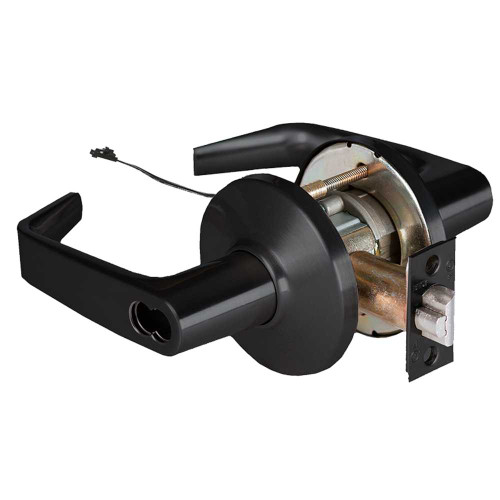 BEST 9KW57DEL15DS3622RQE Grade 1 Electric Cylindrical Lock Electronically Locked 5 Backset Fail Safe 24VDC 15D Design Request to Exit Flat Black 9KW57DEL15DS3622RQE