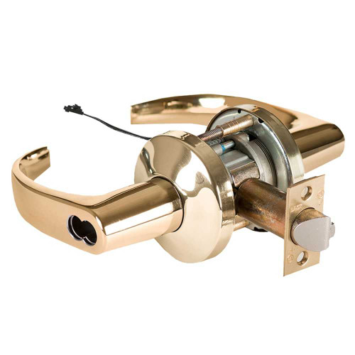 BEST 9KW57DEL14KS3605RQE Grade 1 Electric Cylindrical Lock Electronically Locked 5 Backset Fail Safe 24VDC 14K Design Request to Exit Bright Brass 9KW57DEL14KS3605RQE