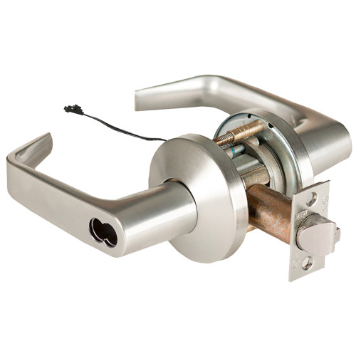 BEST 9KW37DEL15KS3619RQE Grade 1 Electric Cylindrical Lock Electronically Locked 2-3/4 Backset Fail Safe 24VDC 15K Design Request to Exit Satin Nickel