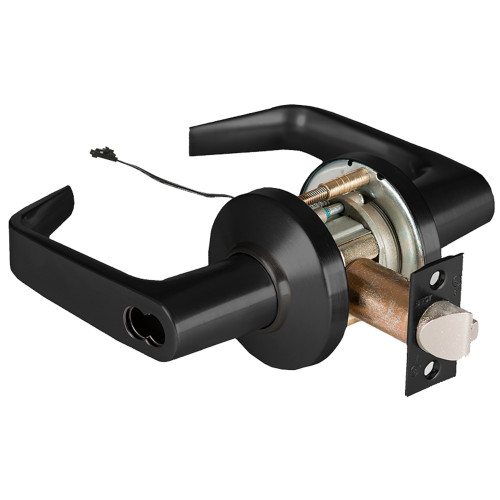 BEST 9KW47DEL15CSTK622RQE Grade 1 Electric Cylindrical Lock Electronically Locked 3-3/4 Backset Fail Safe 24VDC 15C Design Request to Exit Flat Black