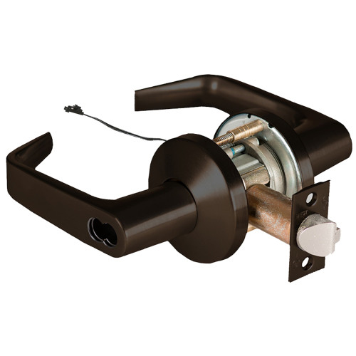BEST 9KW57DEU15KS3690RQE Grade 1 Electric Cylindrical Lock Electronically Unlocked 5 Backset Fail Secure 24VDC 15K Design Request to Exit Dark Bronze