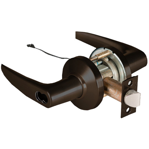 BEST 9KW37DEU16CS3690 Grade 1 Electric Cylindrical Lock Electronically Unlocked 2-3/4 Backset Fail Secure 24VDC 16C Design Dark Bronze