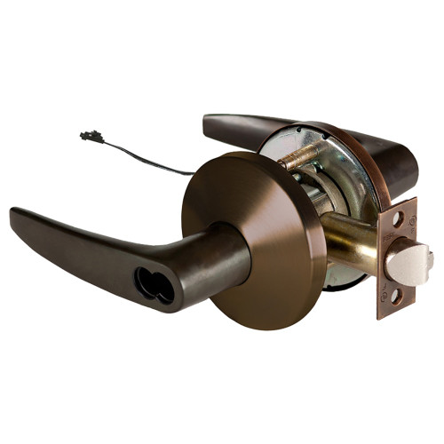 BEST 9KW37DEL16LS3613RQE Grade 1 Electric Cylindrical Lock Electronically Locked 2-3/4 Backset Fail Safe 24VDC 16L Design Request to Exit Oil Rubbed Bronze