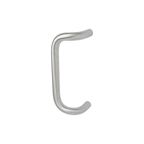 Rockwood BF157A US28 90 Degree Offset Door Pull 1 Diameter Pull 9 Center to Center Type 1 Mounting Satin Aluminum Clear Anodized Finish BF157A US28