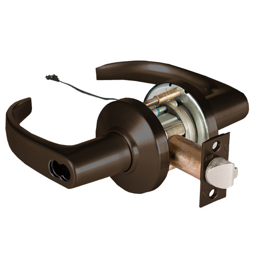 BEST 9KW57DEU14CS3613RQE Grade 1 Electric Cylindrical Lock Electronically Unlocked 5 Backset Fail Secure 24VDC 14C Design Request to Exit Oil Rubbed Bronze