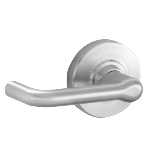 ACSI ACND80LDEU TLR 626 24V Grade 1 Electric Cylindrical Lock Storeroom Electrical Fail Secure Function 24VAC/DC 2-3/4 Backset Tubular Lever 3-7/16 Diameter Rose Less Cylinder Satin Chrome Finish Non-Handed ACND80LDEU TLR 626 24V