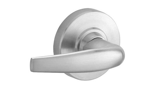 ACSI ACND96PDEL ATH 626 24V Grade 1 Electric Cylindrical Lock Vandlgard Storeroom Electrical Fail Safe Function 24VAC/DC 2-3/4 Backset Athens Lever 3-7/16 Diameter Rose C Keyway Key in Lever Cylinder Satin Chrome Finish Non-Handed ACND96PDEL ATH 626 24V