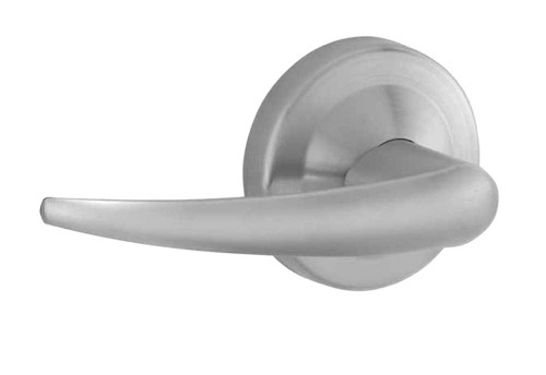 ACSI ACND96BDEU OME 626 24V Grade 1 Electric Cylindrical Lock Vandlgard Storeroom Electrical Fail Secure Function 24VAC/DC 2-3/4 Backset Omega Lever 3-7/16 Diameter Rose 7-Pin SFIC Prep Less Core Satin Chrome Finish Non-Handed ACND96BDEU OME 626 24V