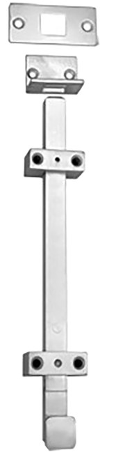 Rockwood 585-12 US26D Surface Bolt 12 Bolt Length Includes Universal Top Strike and Mortise Bottom Strike Locks in Both Up and Down Position Satin Chrome Finish