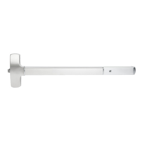 Falcon MELRX25-R-L-NL-Q 3 26 LHR Grade 1 Rim Exit Bar Wide Stile Pushpad 36 Device Night Latch Function Quantum Lever with Escutcheon Motorized Latch Retraction Request to Exit Switch Less Dogging Bright Chrome Finish Left Hand Reverse MELRX25-R-L-NL-Q 3 26 LHR