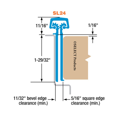 SELECT SL24 CL HD 83 Grade 1 Geared Continuous Hinge Concealed Leaf 83 Heavy Duty Clear Anodized Aluminum Finish