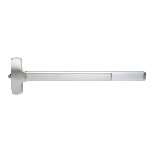 Falcon MELF-25-R-L-D 3 32D LHR Grade 1 Rim Exit Bar Wide Stile Pushpad 36 Fire-Rated Device Classroom Function Dane Lever with Escutcheon Motorized Latch Retraction Less Dogging Satin Stainless Steel Finish Left Hand Reverse