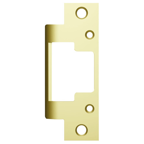 HES 801 605 Faceplate Only 8000/8300 Series 4-7/8 x 1-1/4 Flat with Square Corners Bright Brass