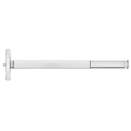 PHI FL2402 625 36 Grade 1 Fire Rated Rim Exit Device Narrow Stile Pushpad 36 Device Dummy Trim Bright Chromium Plated Finish Field Reversible FL2402 625 36