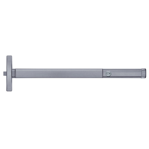 PHI ELRTS2403CD 628 36 Grade 1 Rim Exit Device Narrow Stile Pushpad 36 Device Storeroom Function Cylinder Dogging Electric Latch Retraction Touchbar Monitor Satin Aluminum Clear Anodized Finish Field Reversible ELRTS2403CD 628 36