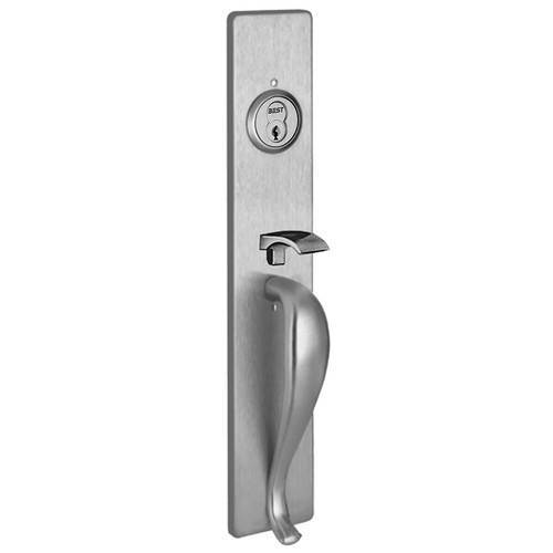 PHI C1705B 630 Apex and Olympian Series Wide Stile Trim Key Controls Thumb Piece B Design Pull for Concealed Vertical Rod Satin Stainless Steel