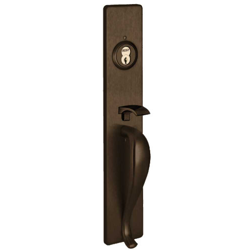 PHI RM1705B 613 Apex and Olympian Series Wide Stile Trim Key Controls Thumb Piece B Design Pull Requires 1-1/4 In Mortise Type Cylinder Retrofit Trim Dark Oxidized Satin Bronze Oil Rubbed RM1705B 613