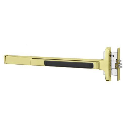 Sargent 12-8304F LHR 3 Grade 1 Mortise Exit Device Narrow Stile Pushpad 36 Fire-Rated Device Night Latch Function Less Dogging Bright Brass Finish Left Hand Reverse 12-8304F LHR 3