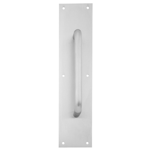 IVES 8302-8 US26 4X16 Pull Plate 8 CTC 3/4 Diameter 1-1/2 Clearance 4 x 16 Bright Chrome 8302-8 US26 4X16