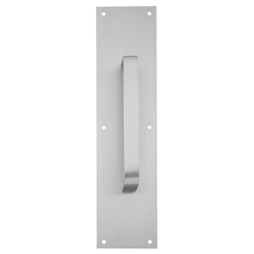 IVES 8305-8 US32D 4x16 Pull Plate 8 CTC 1 Flattened 1/2 Round 1-1/2 Clearance 4 x 16 Satin Stainless Steel