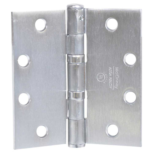 McKinney TA2714 4-1/2x4-1/2 26D QC8 Full Mortise Hinge 5-Knuckle Standard Weight 4-1/2 by 4-1/2 Square Corner 8-Wire ElectroLynx Connector Satin Chrome Finish TA2714 4-1/2x4-1/2 26D QC8