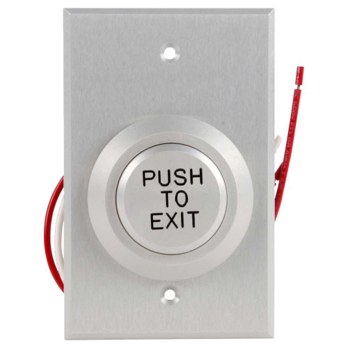 Dortronics W5287-P23DAxE1 5287 Series Single Gang Heavy Duty Push Button Switch Pneumatic 2-60 Second Delay Form Z 1-1/2 Diameter Button PUSH TO EXIT in Black Letters W5287-P23DAxE1