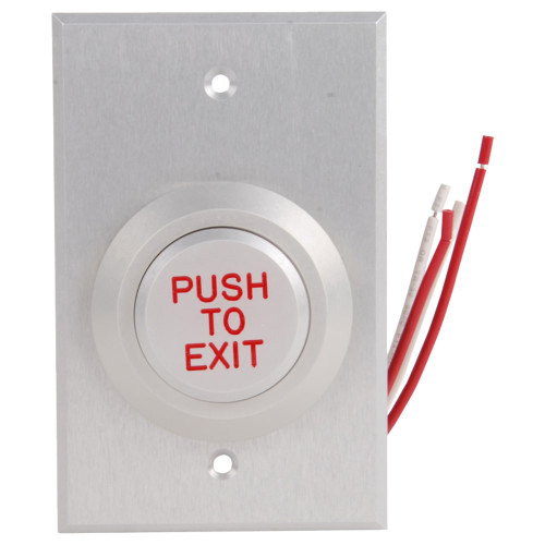 Dortronics W5287-P23DAxE1R 5287 Series Single Gang Heavy Duty Push Button Switch Pneumatic 2-60 Second Delay Form Z 1-1/2 Diameter Button PUSH TO EXIT in Red Letters