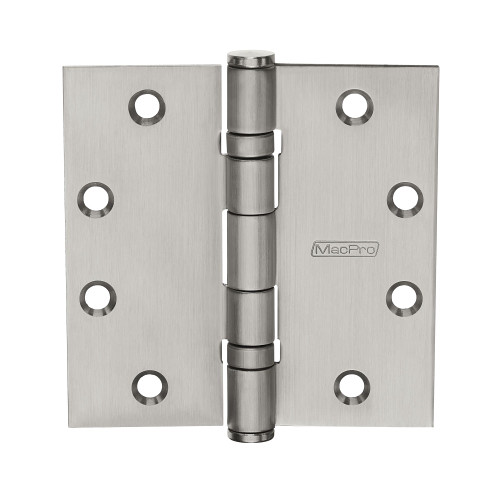 McKinney MPB91 4-1/2X4-1/2 32D MacPro Full Mortise Hinge 5-Knuckle Standard Weight 4-1/2 by 4-1/2 Square Corner Satin Stainless Steel Finish