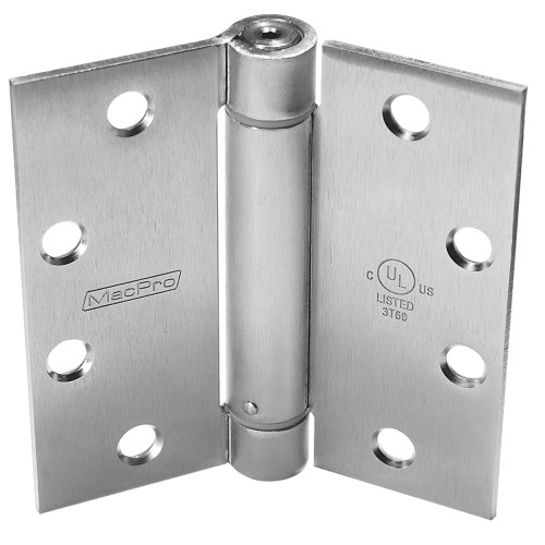 McKinney MPS60 4-1/2X4-1/2 26D MacPro Spring Hinge 4-1/2 by 4-1/2 Square Corner Satin Chrome Finish