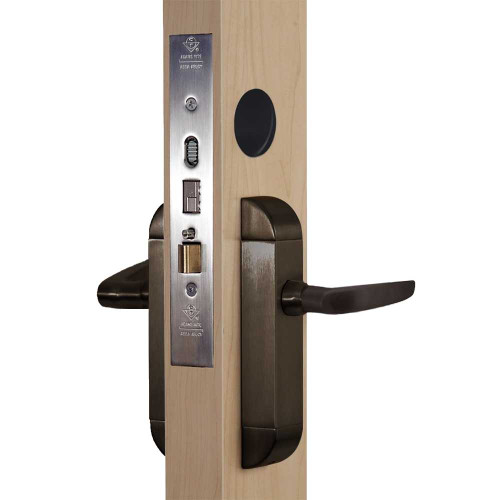 Adams Rite 2290-301-201-10B 2290 Dual Force Interconnected Deadbolt/Deadlatch for Aluminum Stile Door 1-1/8 Backset No Strike Clear Anodized Aluminum Faceplate with Electric Trim Set Curve Handle Designation Dark Oxidized Satin Bronze Oil Rubbed 2290-301-201-10B