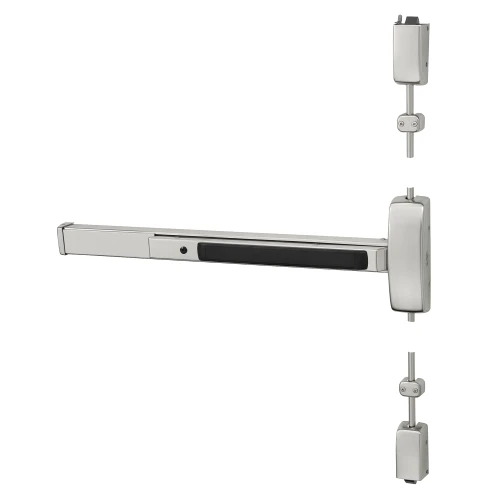 Sargent 43-8715F ETW LHR 32D Grade 1 Surface Vertical Rod Exit Device Wide Stile Pushpad 36 Device 120 Door Height Passage Function W Lever with Escutcheon Flush End Cap Hex Key Dogging Satin Stainless Steel Finish Left Hand Reverse 43-8715F ETW LHR 32D