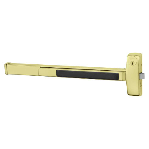 Sargent 125556-8816J RHR 3 Grade 1 Rim Exit Device Wide Stile Pushpad 42 Fire-Rated Device Classroom Security Function Electric Latch Retraction Request to Exit Switch Less Dogging Bright Brass Finish Right Hand Reverse 125556-8816J RHR 3