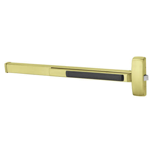 Sargent 12-8874J 4 Grade 1 Rim Exit Bar Wide Stile Pushpad 42 Fire-Rated Device Device to Accept Electrified Trim Function Less Dogging Satin Brass Finish Field Reversible