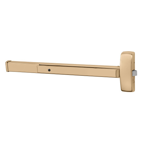 Sargent 1956-8875G 9 Grade 1 Rim Exit Bar Wide Stile Pushpad 48 Device Device to Accept Electrified Trim Function Electric Latch Retraction Less Dogging Less Lexan Push Pad Touchbar Bright Bronze Clear Coated Finish Field Reversible 1956-8875G 9