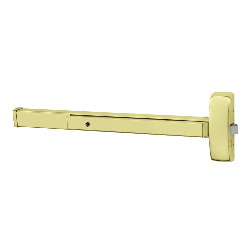Sargent 1943-8804J 3 Grade 1 Rim Exit Bar Wide Stile Pushpad 42 Device Night Latch Function Flush End Cap Hex Key Dogging Less Lexan Push Pad Touchbar Bright Brass Finish Field Reversible 1943-8804J 3