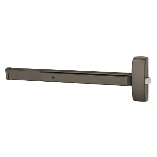 Sargent 194356-8810J 10BE Grade 1 Rim Exit Bar Wide Stile Pushpad 42 Device Exit Only Flush End Cap Electric Latch Retraction Less Dogging Less Lexan Push Pad Touchbar Dark Oxidized Bronze Finish Field Reversible 194356-8810J 10BE