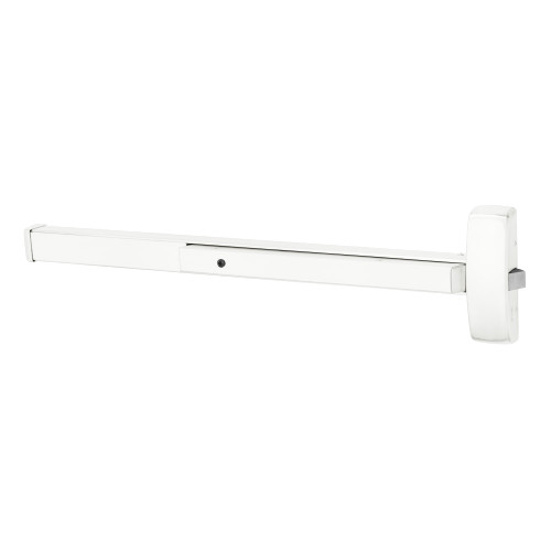 Sargent 194356-8804J WSP Grade 1 Rim Exit Bar Wide Stile Pushpad 42 Device Night Latch Function Flush End Cap Electric Latch Retraction Less Dogging Less Lexan Push Pad Touchbar White Suede Powder Coat Finish Field Reversible 194356-8804J WSP