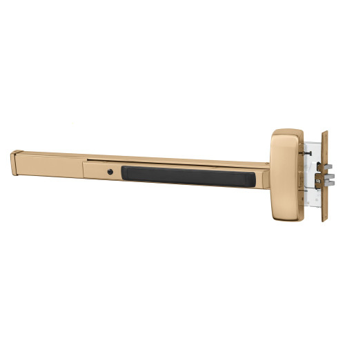 Sargent 55-8928F LHR 9 Grade 1 Mortise Exit Bar Wide Stile Pushpad 36 Device Passage Function Request to Exit Switch Hex Key Dogging Bright Bronze Clear Coated Finish Left Hand Reverse