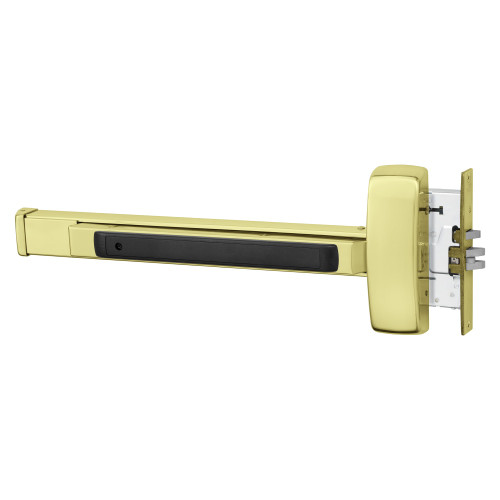 Sargent 43-8940E RHR 3 Grade 1 Mortise Exit Bar Wide Stile Pushpad 32 Device Dummy Function Flush End Cap Hex Key Dogging Bright Brass Finish Right Hand Reverse