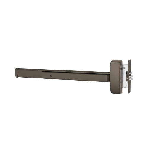 Sargent 1943-8910J LHR 10BE Grade 1 Mortise Exit Bar Wide Stile Pushpad 42 Device Exit Only Flush End Cap Hex Key Dogging Less Lexan Push Pad Touchbar Dark Oxidized Bronze Finish Left Hand Reverse