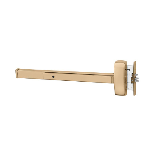Sargent 1943-8976G LHR 9 Grade 1 Mortise Exit Bar Wide Stile Pushpad 48 Device Device to Accept Electrified Trim Function Flush End Cap Hex Key Dogging Less Lexan Push Pad Touchbar Bright Bronze Clear Coated Finish Left Hand Reverse 1943-8976G LHR 9