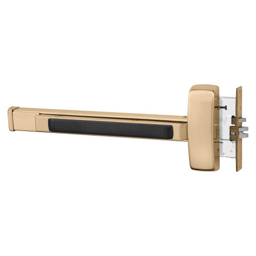 Sargent 12-8963E RHR 9 Grade 1 Mortise Exit Bar Wide Stile Pushpad 32 Fire-Rated Device Classroom Function Less Dogging Bright Bronze Clear Coated Finish Right Hand Reverse 12-8963E RHR 9