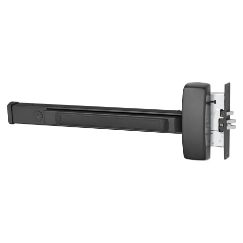 Sargent 16-8910E LHR BSP Grade 1 Mortise Exit Bar Wide Stile Pushpad 32 Device Exit Only Cylinder Dogging Cylinder Included Black Suede Powder Coat Finish Left Hand Reverse