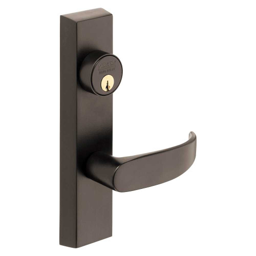 Sargent 713-8 ETP RHRB 10BL Grade 1 Exit Device Trim Classroom Function Key Outside Unlocks/Locks Trim For Rim 8800 and NB8700 Series Devices 1-1/8 In Mortise Cylinder P Lever RHR Oxidized Satin Bronze Relieved Clear Coated 713-8 ETP RHRB 10BL