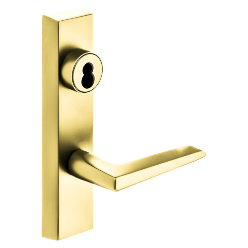 Sargent 60-706-4 ETF RHRB 3 Grade 1 Exit Device Trim Storeroom Function Key Unlocks Trim Trim Retracts Latch/Trim Relocks when Key is Removed For Concealed Vertical Rod 8400 8600 Series Devices Sargent LFIC Less Core F Lever RHR Bright Brass