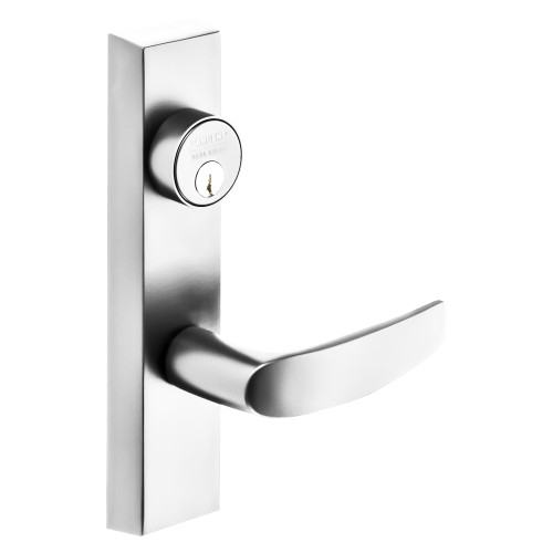 Sargent 706-4 ETB LHRB 26 Grade 1 Exit Device Trim Storeroom Function Key Unlocks Trim Trim Retracts Latch/Trim Relocks when Key is Removed For Concealed Vertical Rod 8400 8600 Series Devices 1-1/8 In Mortise Cylinder B Lever LHR Bright Chrome