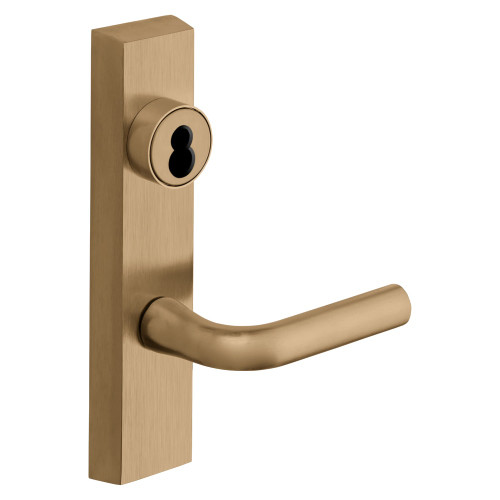 Sargent 60-713 ETW RHRB 10 Grade 1 Exit Device Trim Classroom Function Key Outside Unlocks/Locks Trim For Surface Vertical Rod and Mortise 8700 8900 Series Devices Sargent LFIC Less Core W Lever RHR Satin Bronze Clear Coated