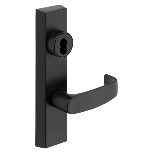 Sargent 70-704 ETL RHRB BSP Grade 1 Exit Device Trim Night Latch Key Retracts Latch For Rim and Mortise 8300 8500 8800 8900 9800 9900 Series Devices SFIC Prep Less Core L Lever Black Suede Powder Coat Finish Right-Hand Reverse 70-704 ETL RHRB BSP
