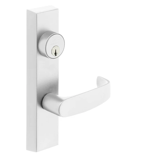 Sargent 706-8 ETL RHRB WSP Grade 1 Exit Device Trim Storeroom Function Key Unlocks Trim Trim Retracts Latch/Trim Relocks when Key is Removed For Rim 8800 and NB8700 Series Devices 1-1/8 In Mortise Cylinder L Lever RHR White Suede Powder Coat 706-8 ETL RHRB WSP